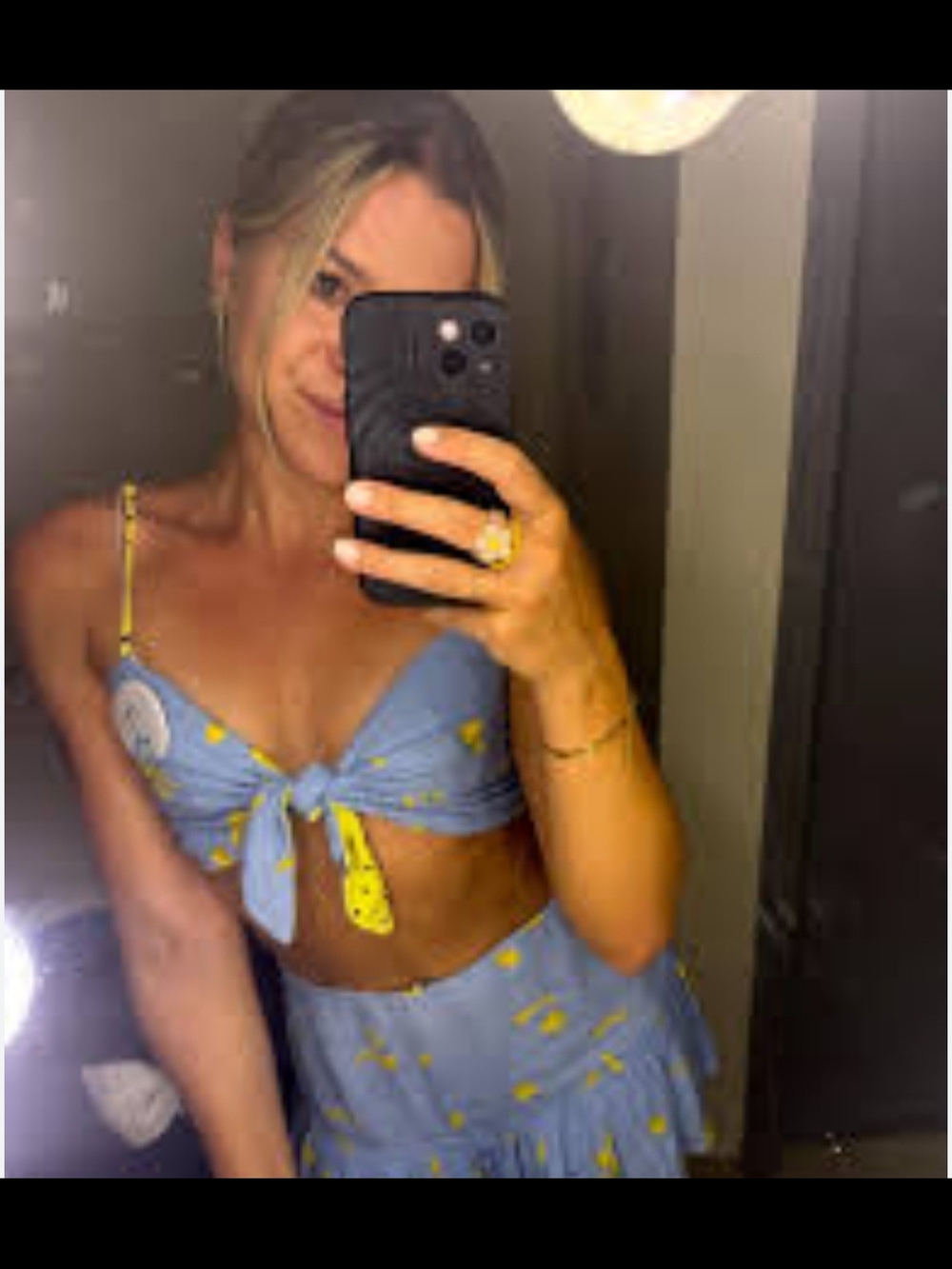 TOP Blue Tie-Front Bra XXS